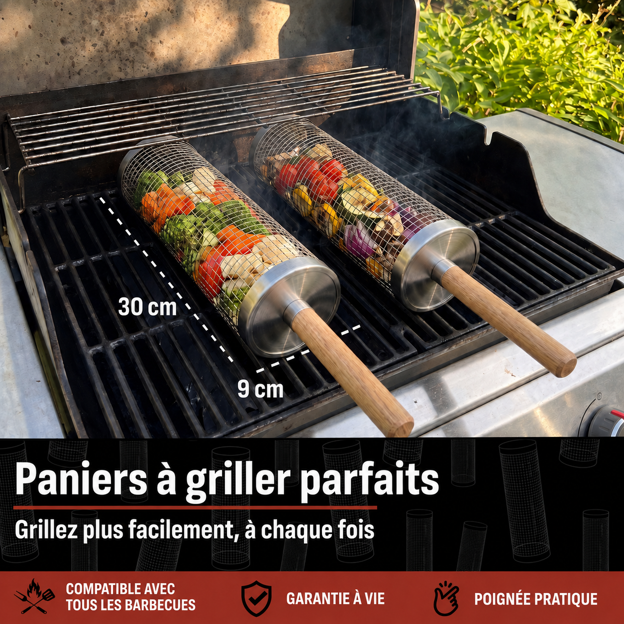 Panier grill rotatif