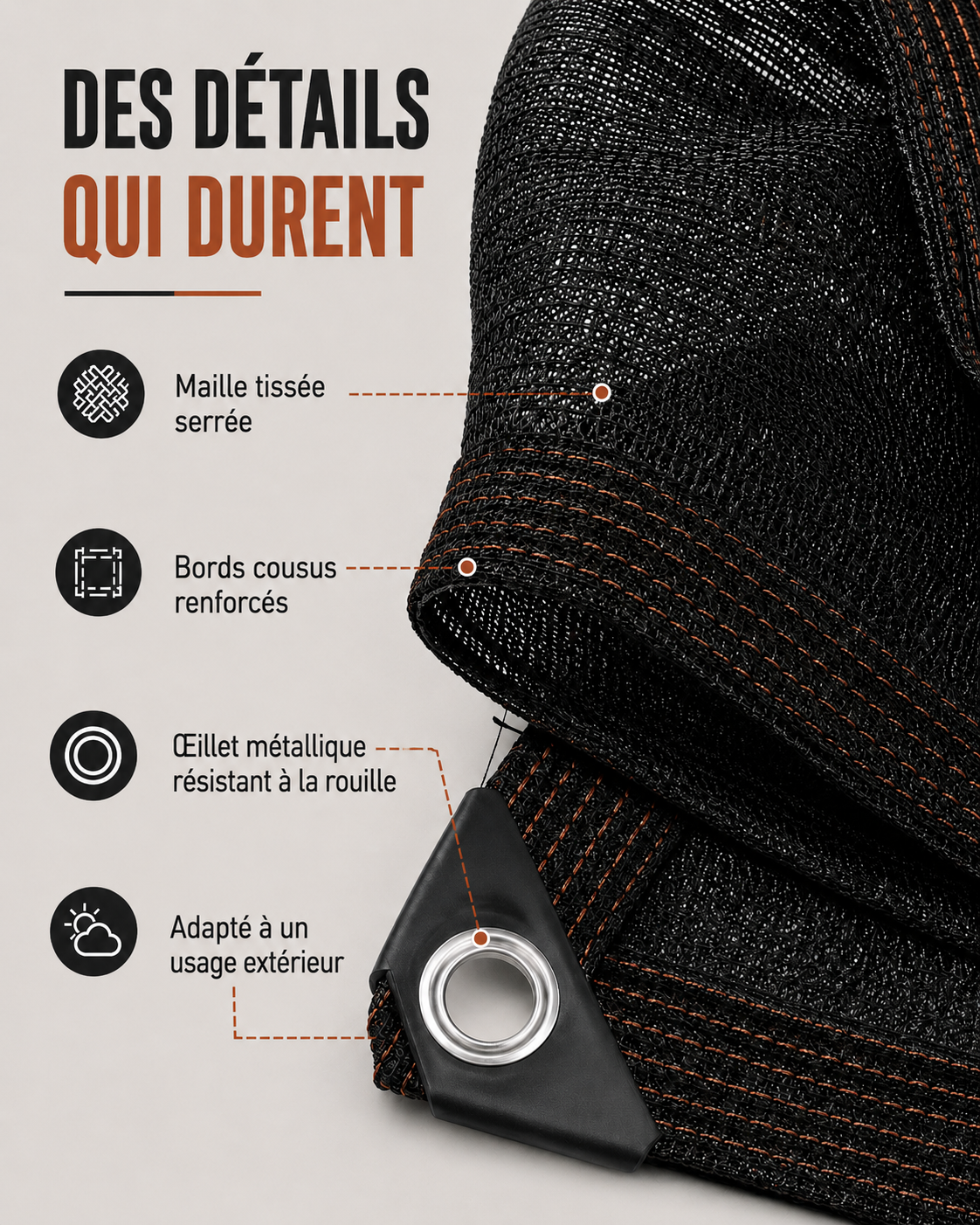 Filet solaire et brise-vue