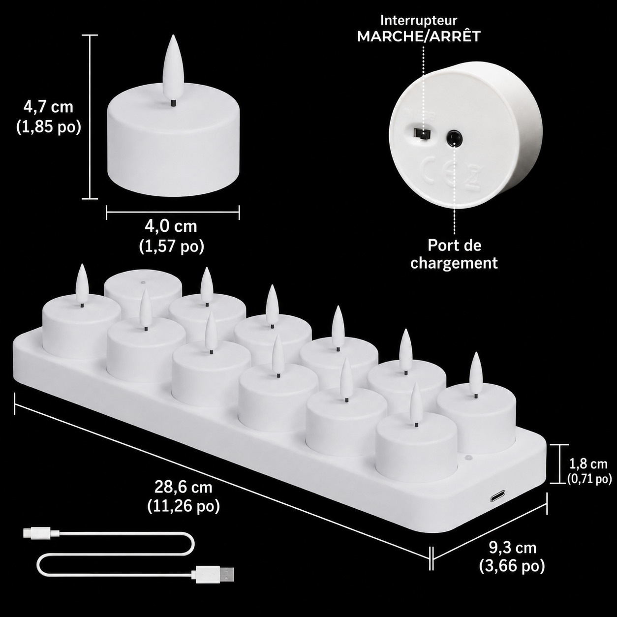 Bougies LED Rechargeables
