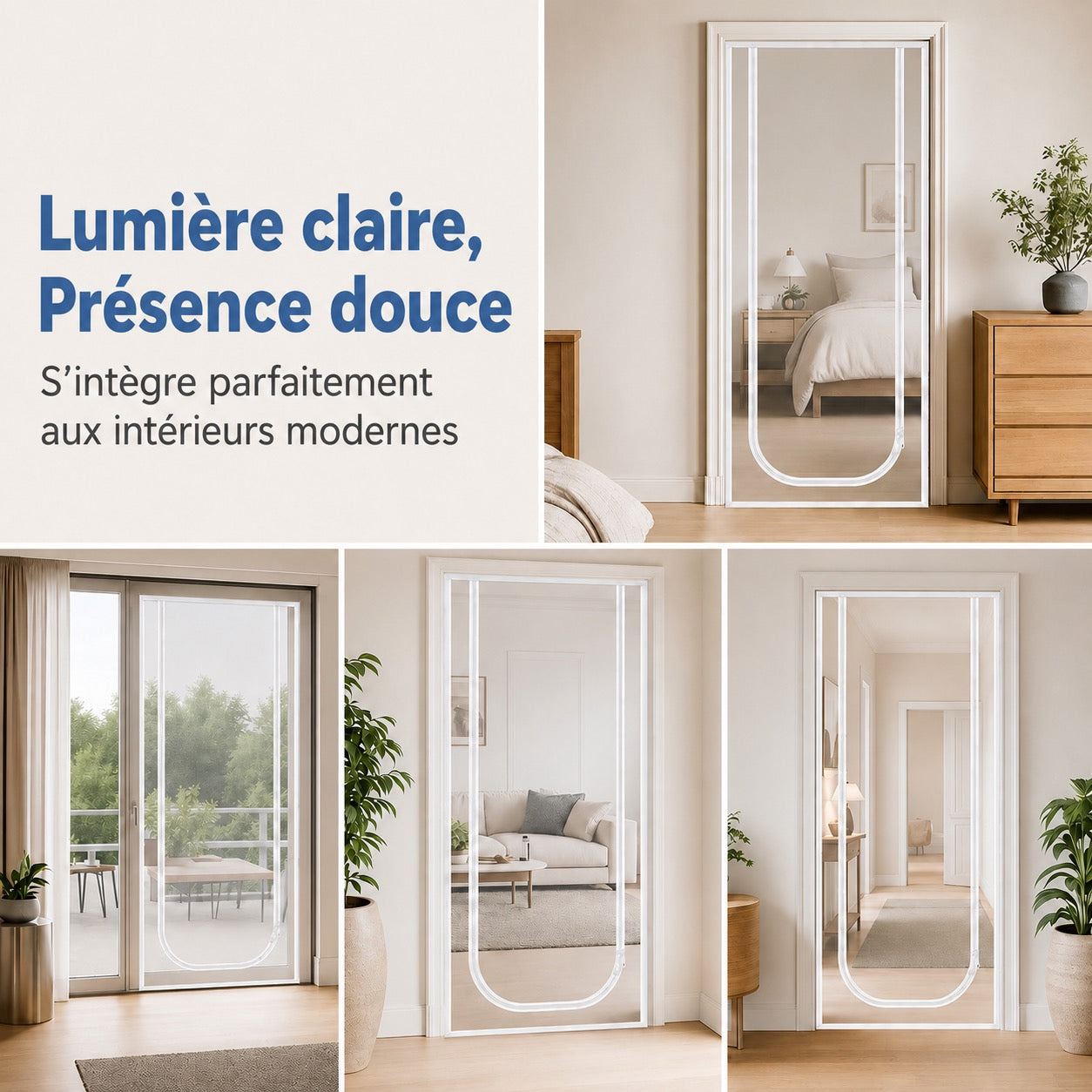Porte moustiquaire avec fermeture éclair – tissu robuste résistant aux griffures, garde les chats et les chiens en toute sécurité à l’intérieur ou à l’extérieur, idéale pour les journées chaudes et l’air frais