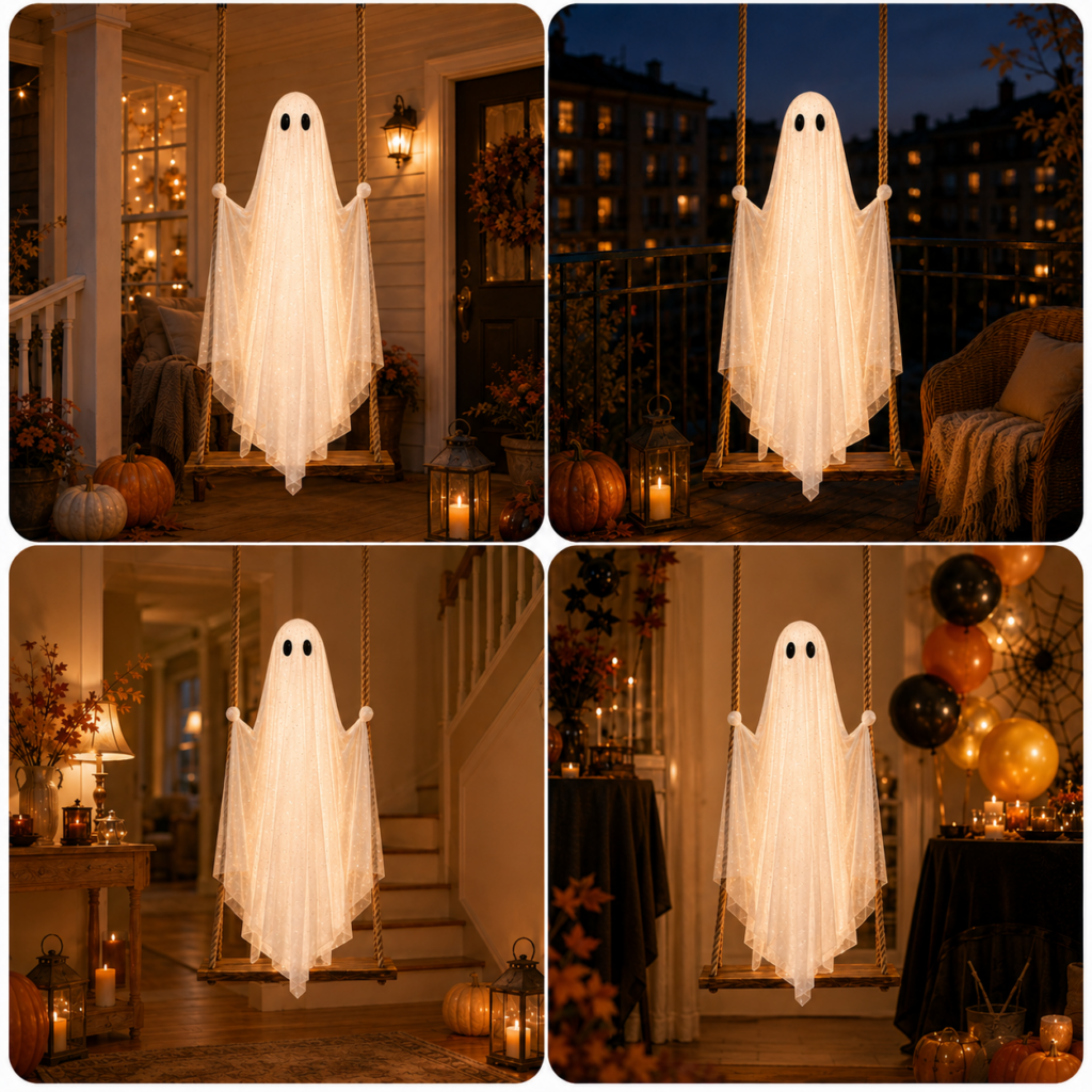 La balançoire fantôme avec éclairage LED – la nouveauté Halloween incontournable de cette année !