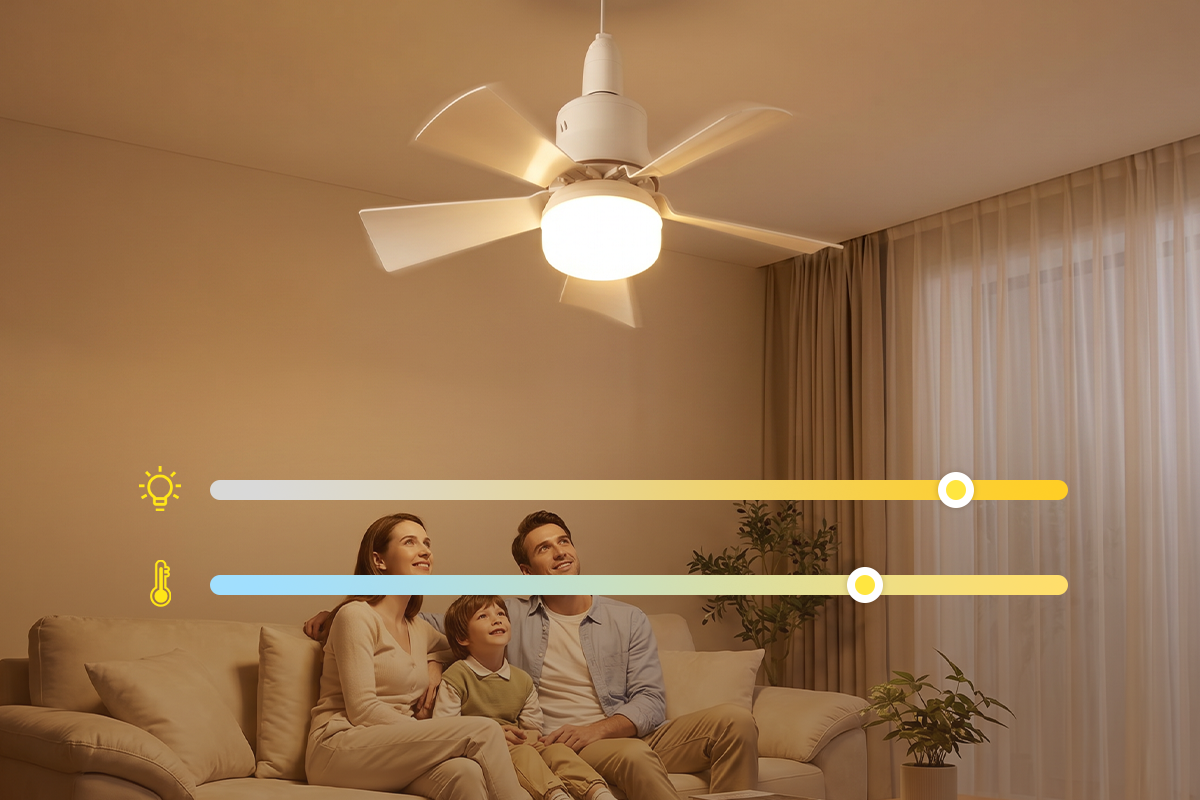 Ventilateur de plafond 2-en-1 avec télécommande
