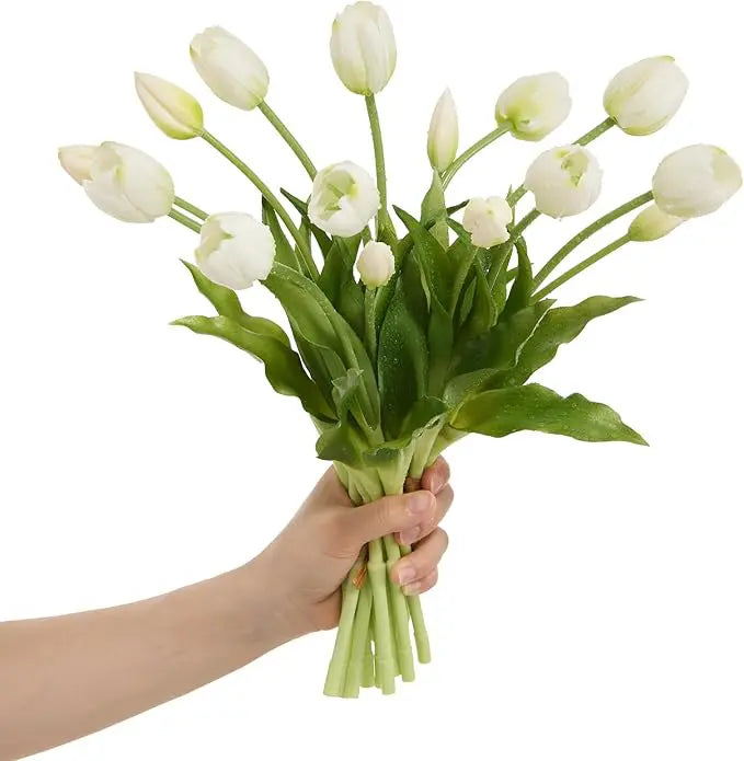 Everbloom Tulipes – Real Touch Tulipes artificielles ultra réalistes avec une texture fidèle au toucher
