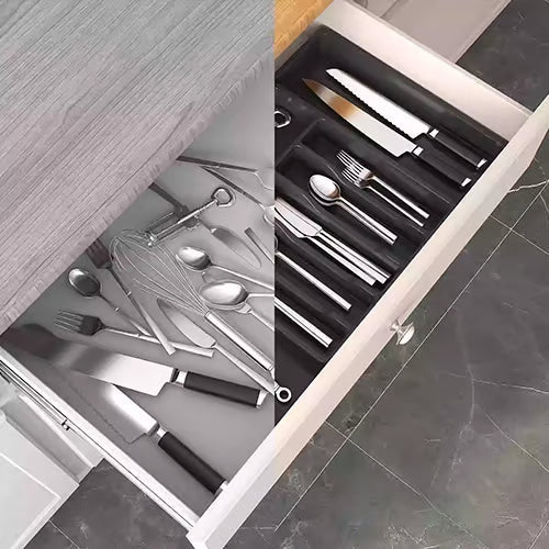 Support à couverts extensible et ajustable pour la cuisine