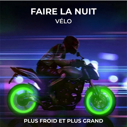 Bouchons de valve lumineux pour les cyclistes nocturnes