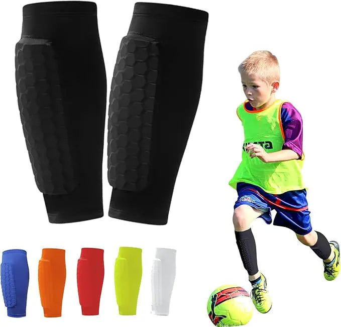 ProShield - Protège-tibias de football - Manchon de compression avec protection en nid d'abeille pour un jeu plus sûr et plus fluide
