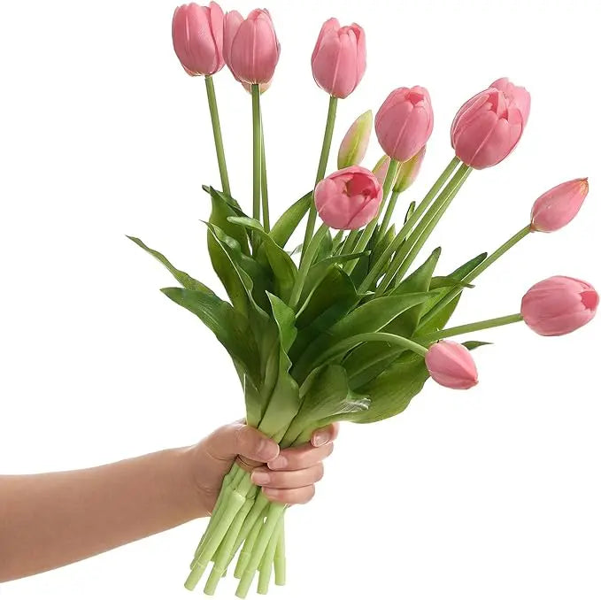 Everbloom Tulipes – Real Touch Tulipes artificielles ultra réalistes avec une texture fidèle au toucher