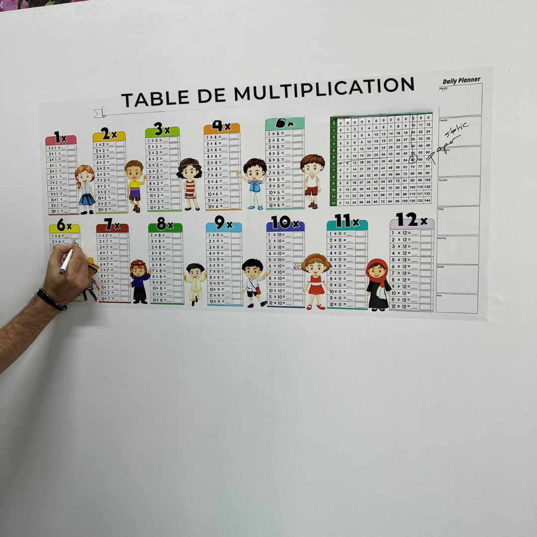 Table de multiplication effaçable