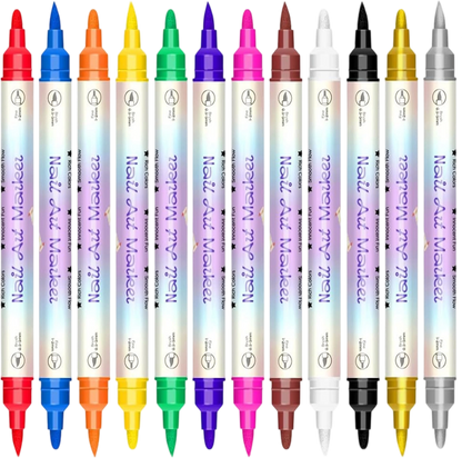 Ensemble de Stylos Double Embout pour Nail Art