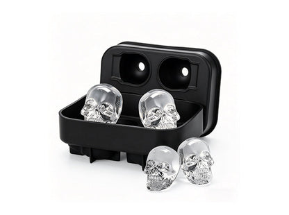 Moule à glaçons en silicone avec 4 têtes de mort