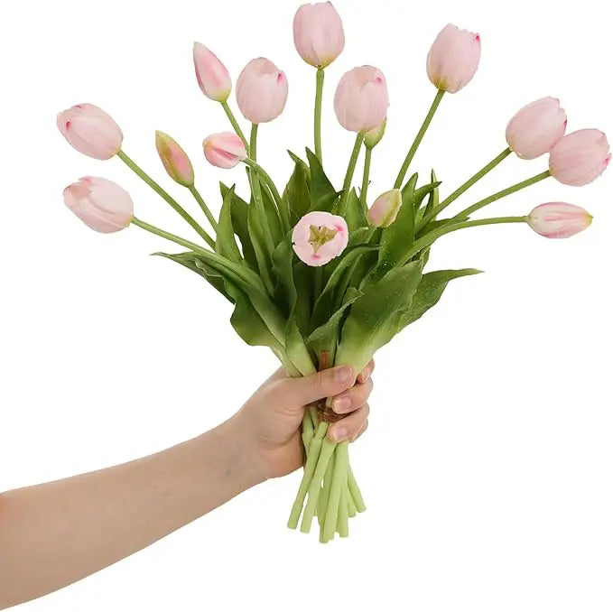Everbloom Tulipes – Real Touch Tulipes artificielles ultra réalistes avec une texture fidèle au toucher