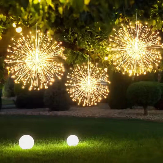 Lueur de feu d’artifice solaire – Boules lumineuses magiques à énergie solaire pour terrasse et jardin