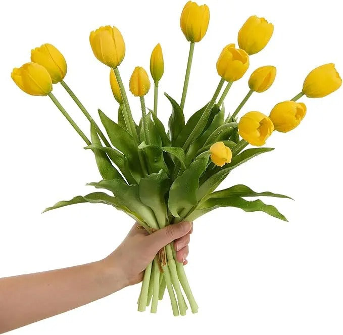 Everbloom Tulipes – Real Touch Tulipes artificielles ultra réalistes avec une texture fidèle au toucher
