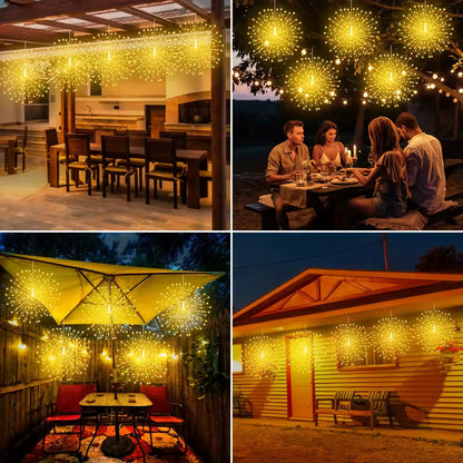 Lueur de feu d’artifice solaire – Boules lumineuses magiques à énergie solaire pour terrasse et jardin