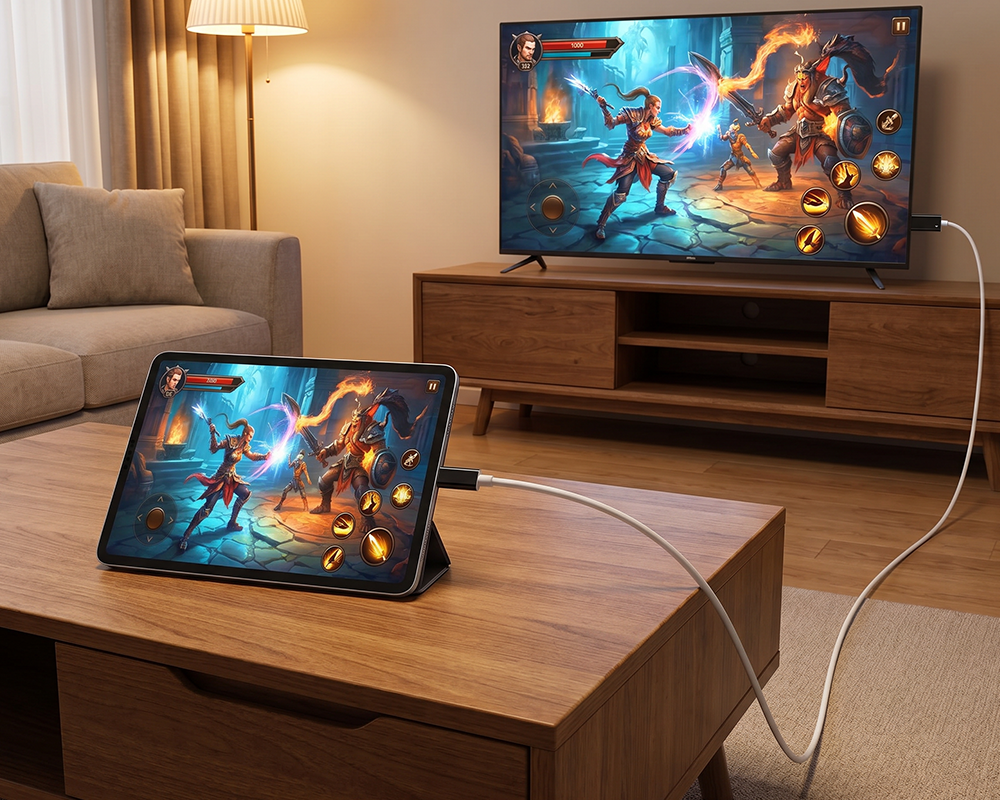 Câble adaptateur USB-C vers HDMI – Diffusez, jouez et rechargez en même temps – Pour Switch, mobile et tablette