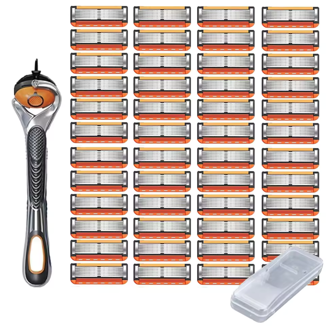 ProShave 6 – Lames de rasoir à 6 lames en lots de 24/48 pièces. Rasage classique et sûr avec six lames pour précision, confort et longue durée de vie