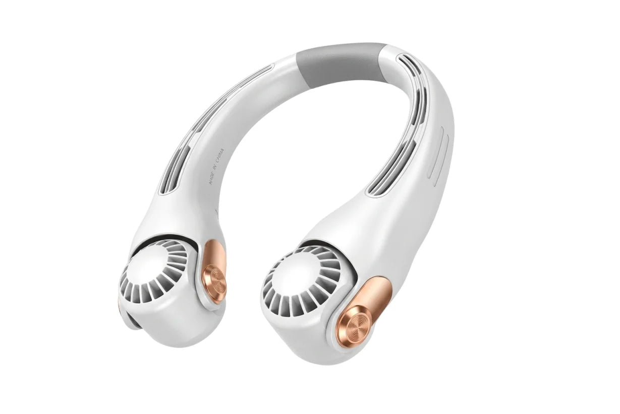 Ventilateur de cou portable - Refroidissement immédiat en 3 sec, tête pivotante à 360°, 3 vitesses