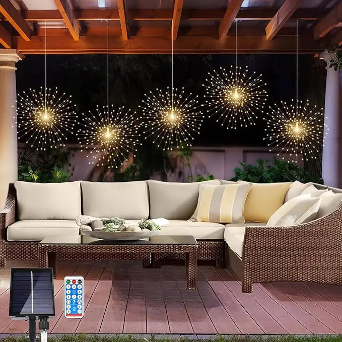 Lueur de feu d’artifice solaire – Boules lumineuses magiques à énergie solaire pour terrasse et jardin