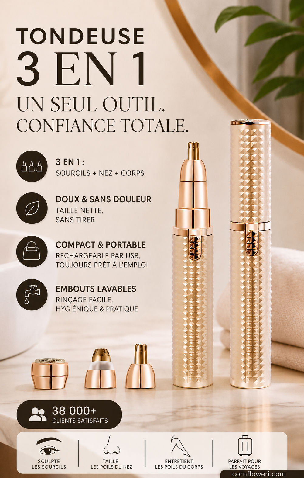 Tondeuse de précision 3-en-1