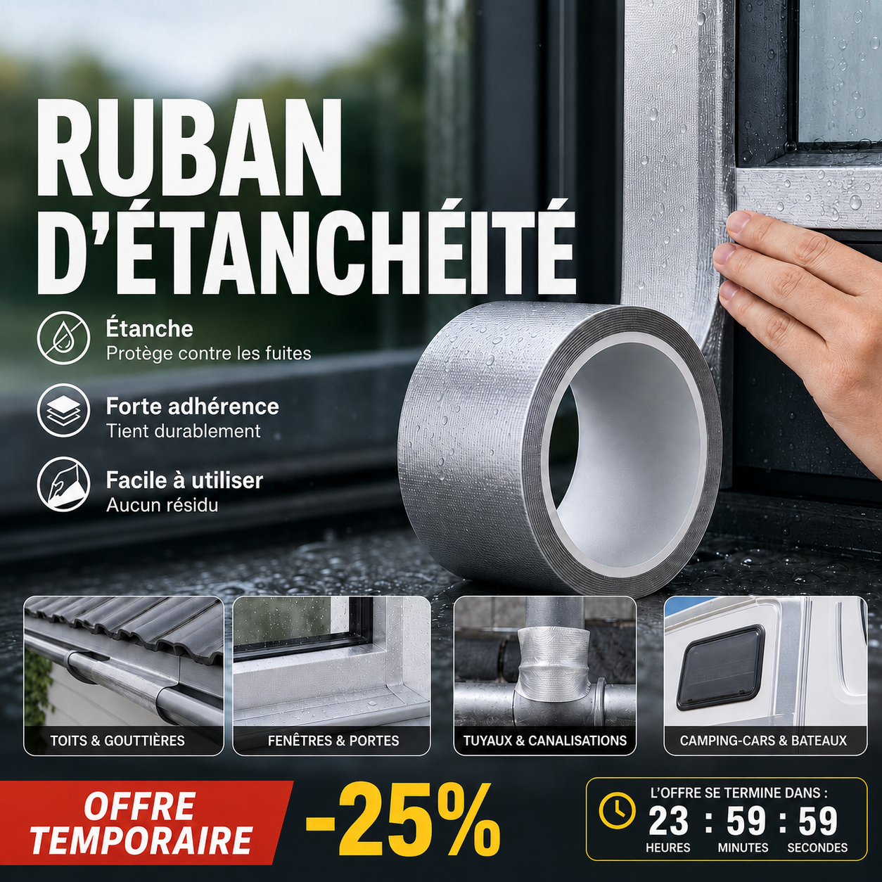 Ruban d’étanchéité universel – Étanche et durable