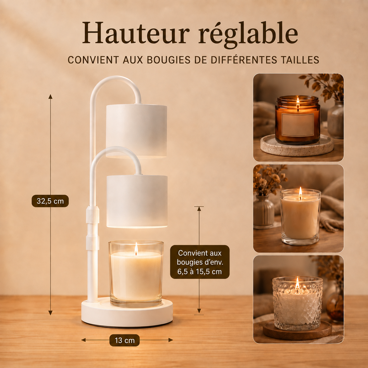 Lampe chauffe-bougie – parfum et ambiance sans flamme ouverte