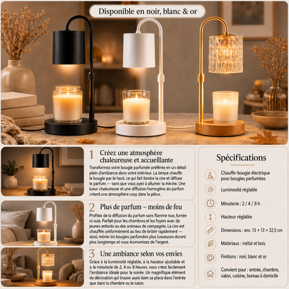 Lampe chauffe-bougie – parfum et ambiance sans flamme ouverte