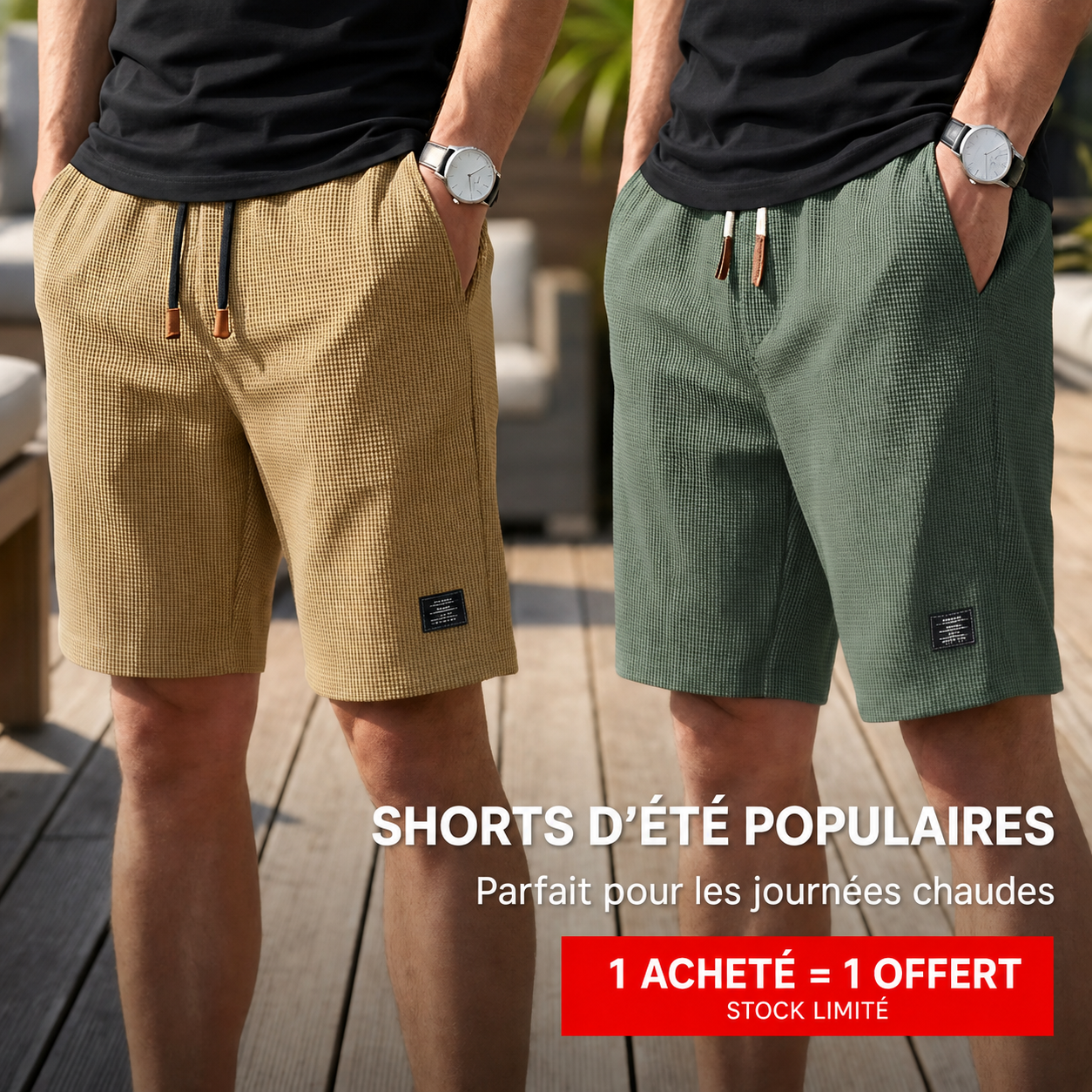 Short pour homme | Short d’été confortable avec taille élastique