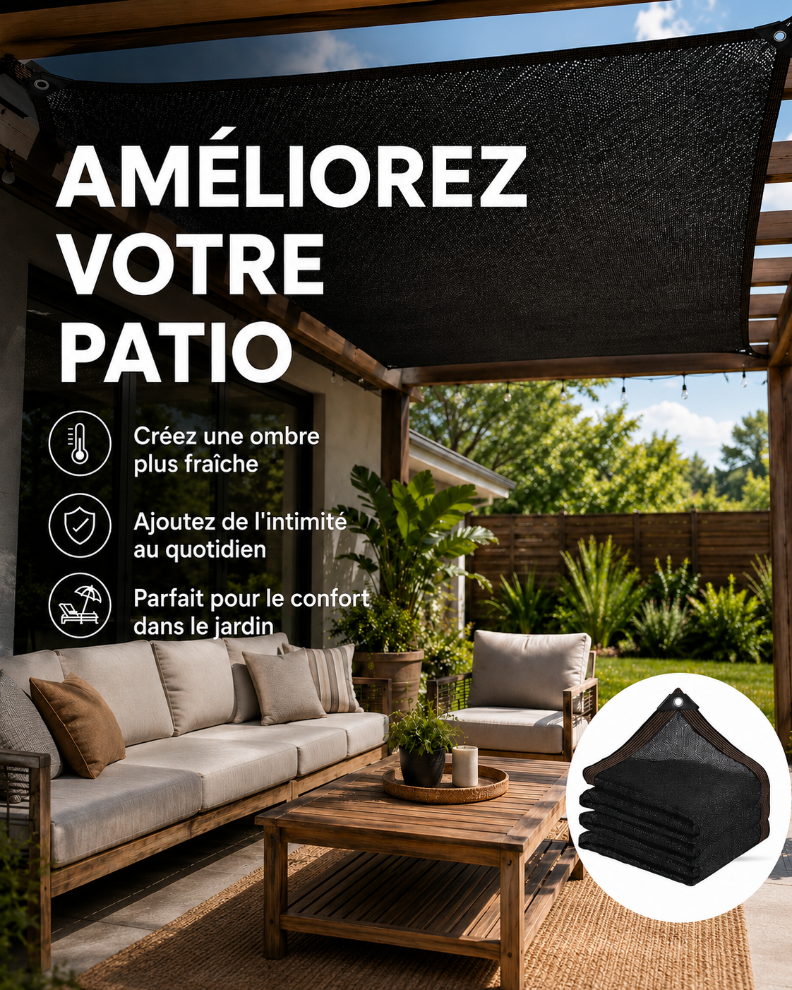Filet solaire et brise-vue