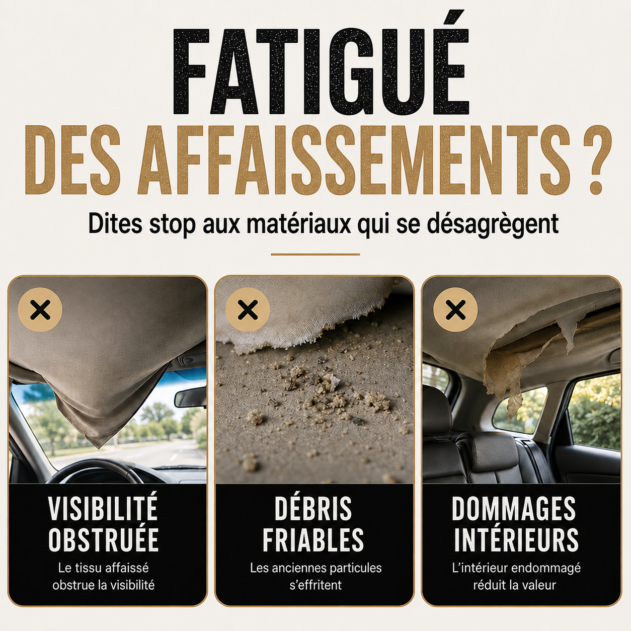 Colle pour réparation de ciel de toit automobile – forte adhérence pour des réparations rapides de l’intérieur
