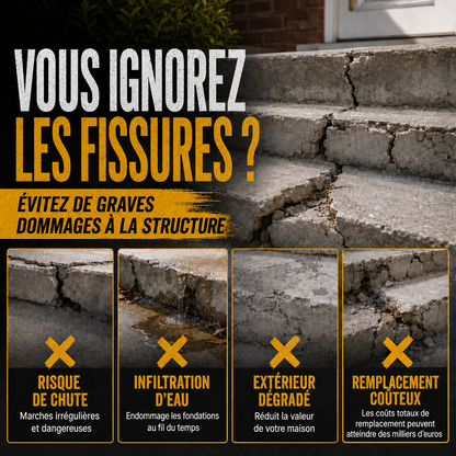 Colle pour béton pour réparation d’escaliers – Parfaite pour les escaliers, les allées et les terrasses
