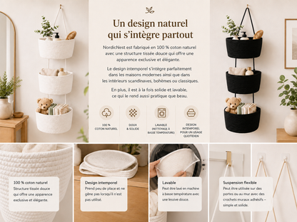 NordicNest – Panier de rangement suspendu