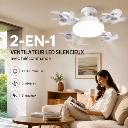BreezeFlow – Ventilateur de plafond avec éclairage LED et télécommande