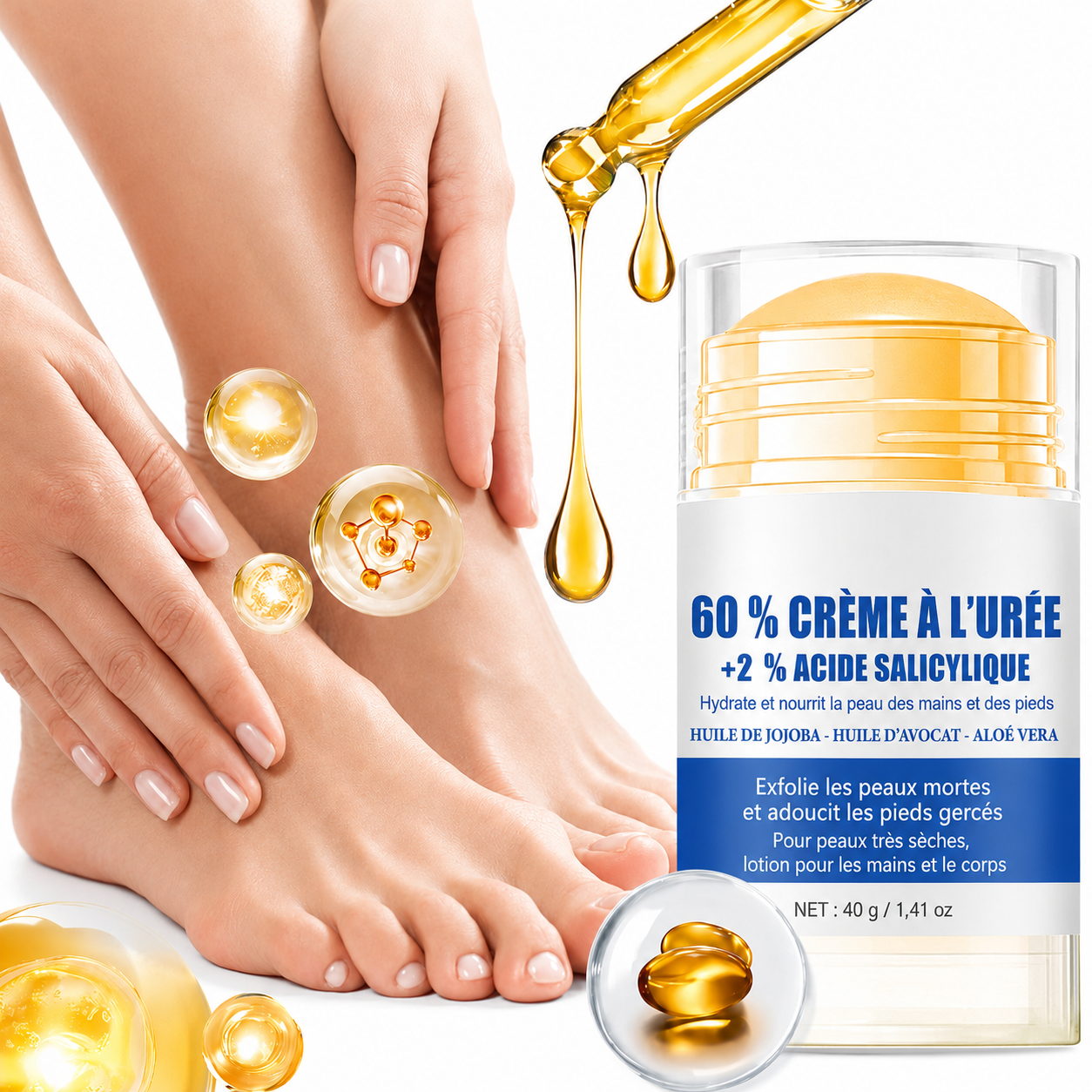Crème hydratante et anti-crevasses pour les pieds