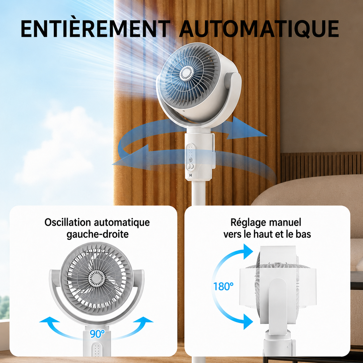 Ventilateur sur pied motorisé