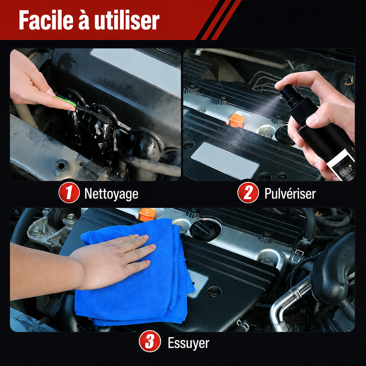 Spray nettoyant moteur