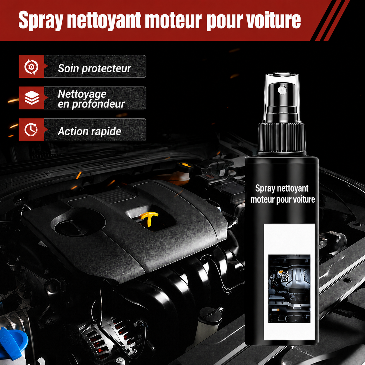 Spray nettoyant moteur