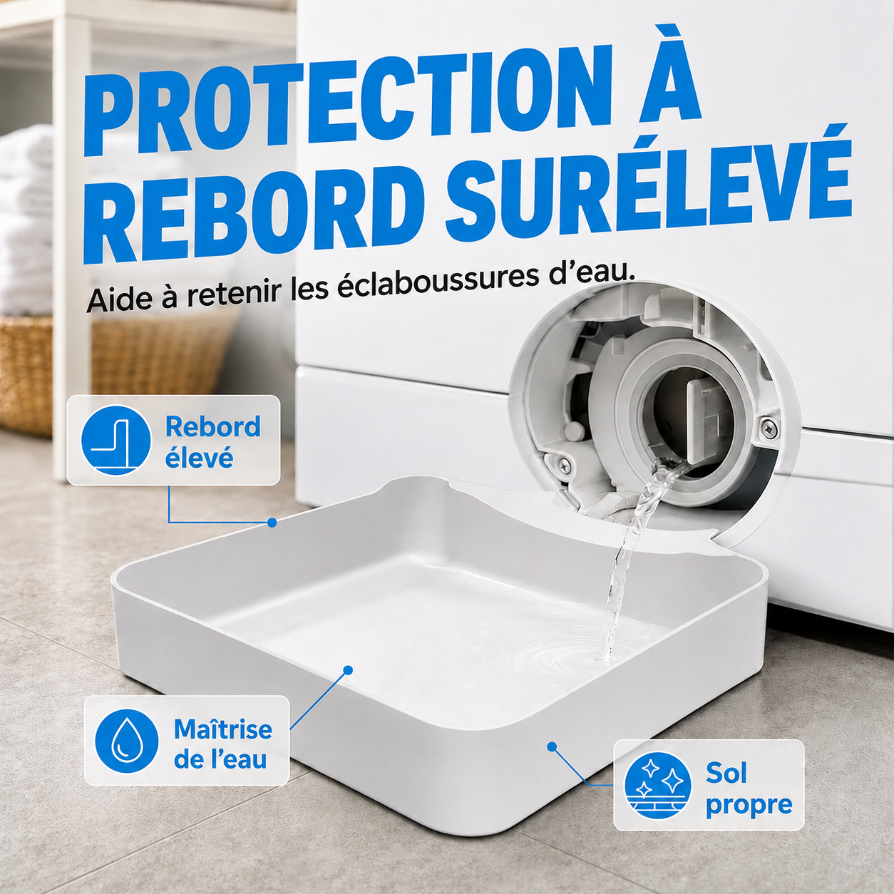 Bac de récupération pour machine à laver