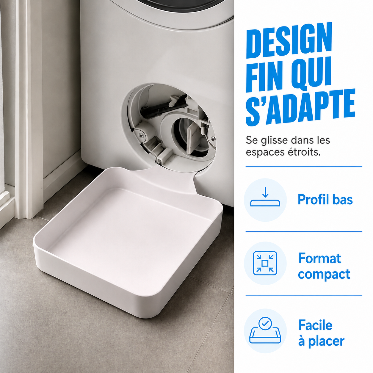 Bac de récupération pour machine à laver