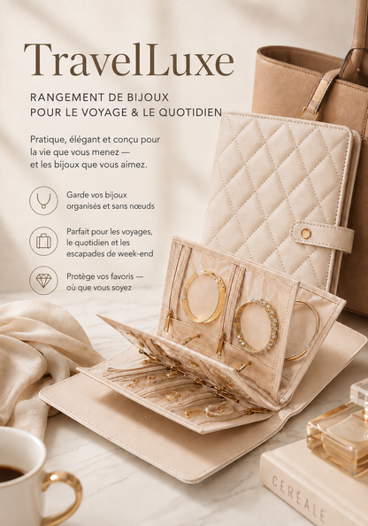 TravelLuxe – Boîte de rangement pour bijoux au quotidien et en voyage