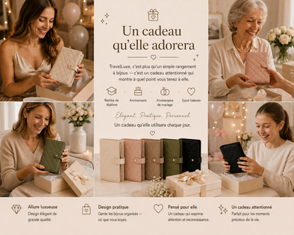 TravelLuxe – Boîte de rangement pour bijoux au quotidien et en voyage