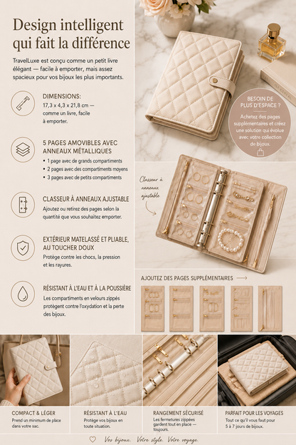 TravelLuxe – Boîte de rangement pour bijoux au quotidien et en voyage