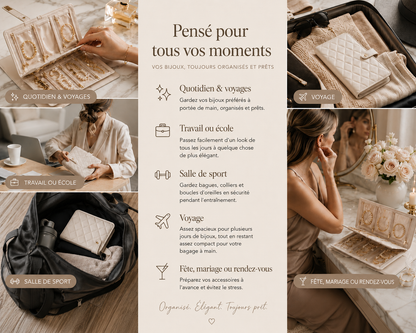 TravelLuxe – Boîte de rangement pour bijoux au quotidien et en voyage