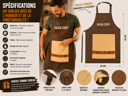 La recette secrète du chef – le tablier qui laissera vos invités sans voix !