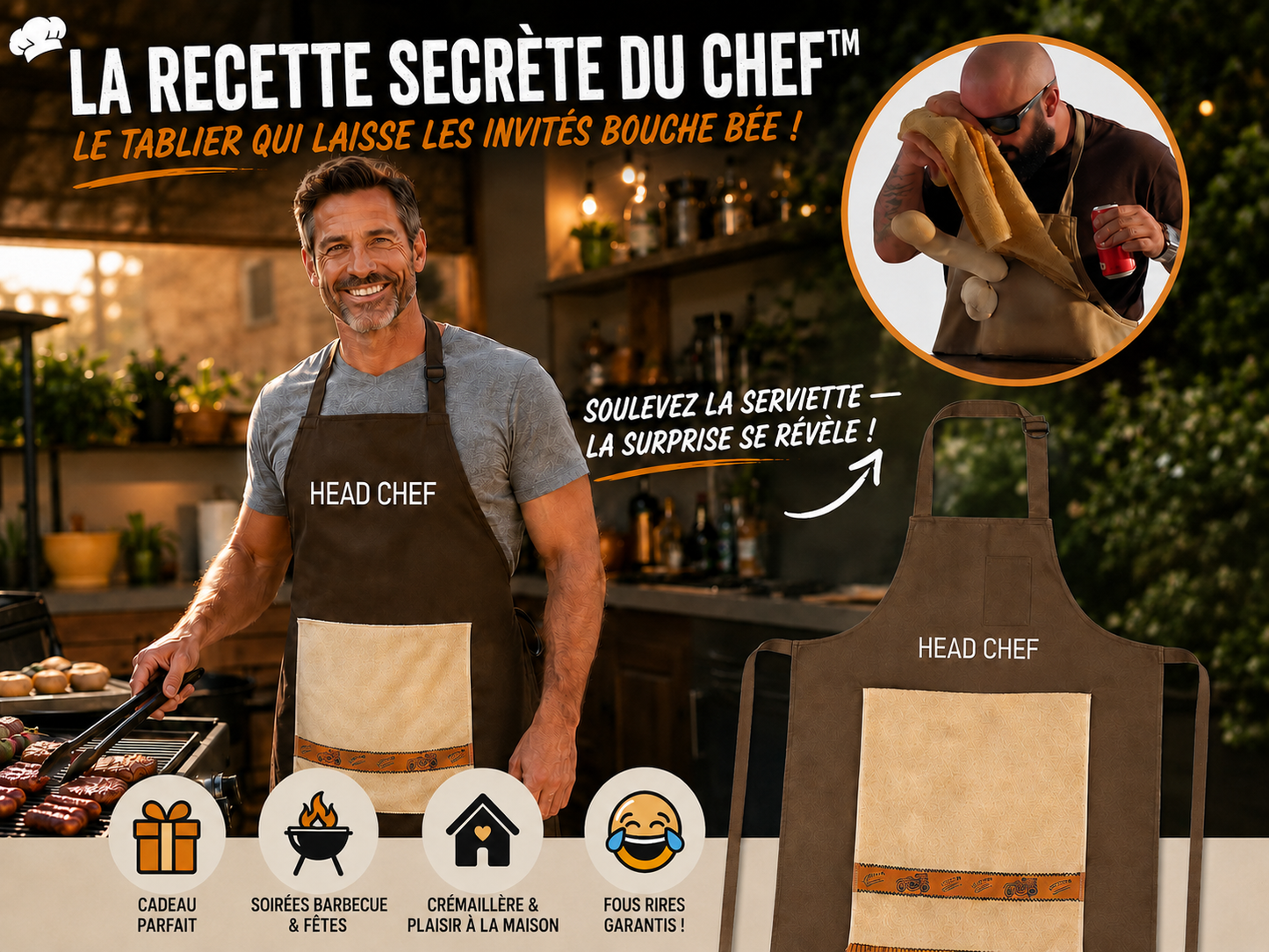 La recette secrète du chef – le tablier qui laissera vos invités sans voix !