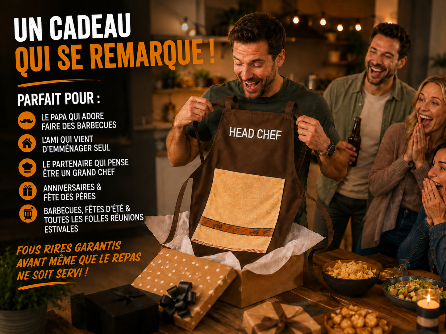 La recette secrète du chef – le tablier qui laissera vos invités sans voix !
