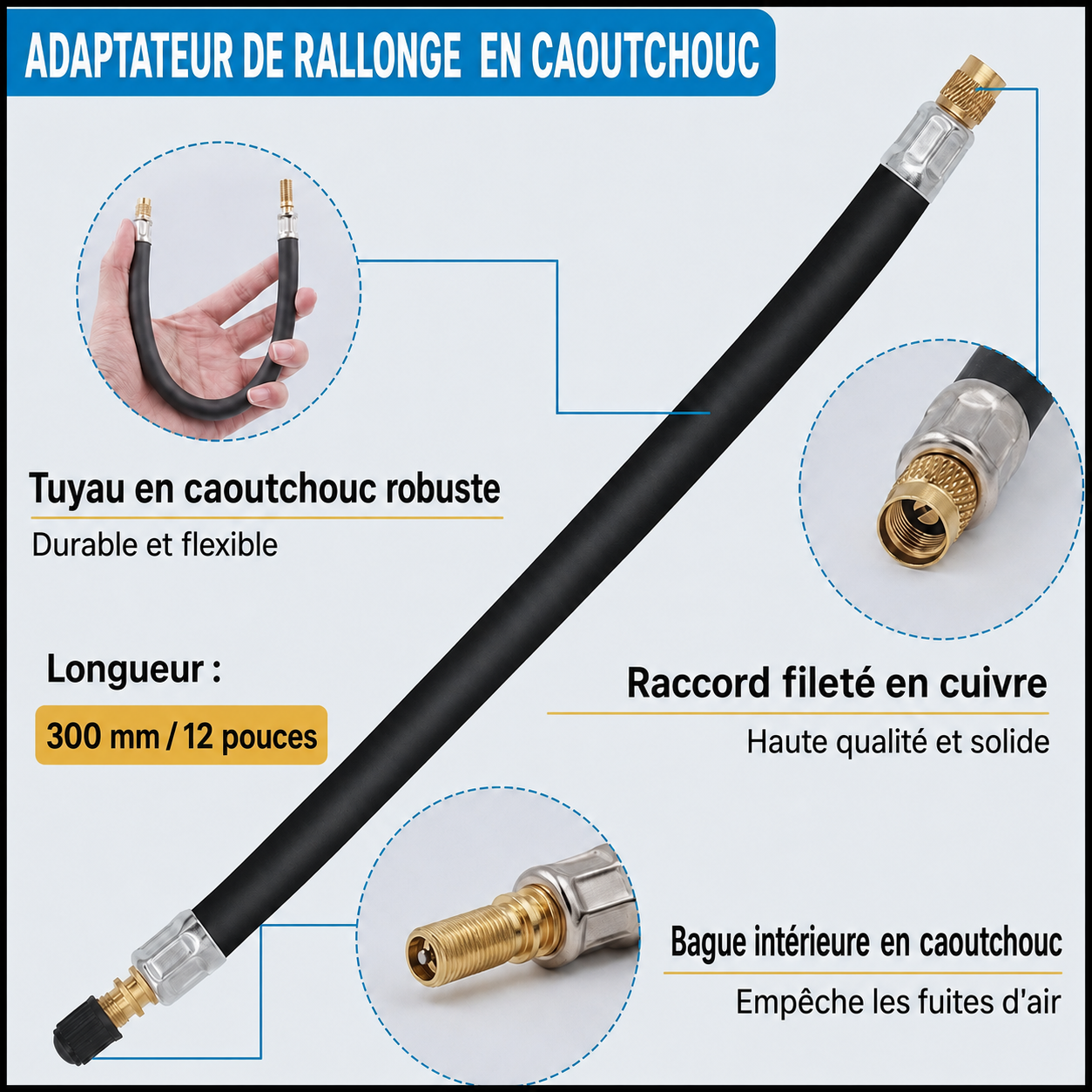 Rallonge de valve universelle