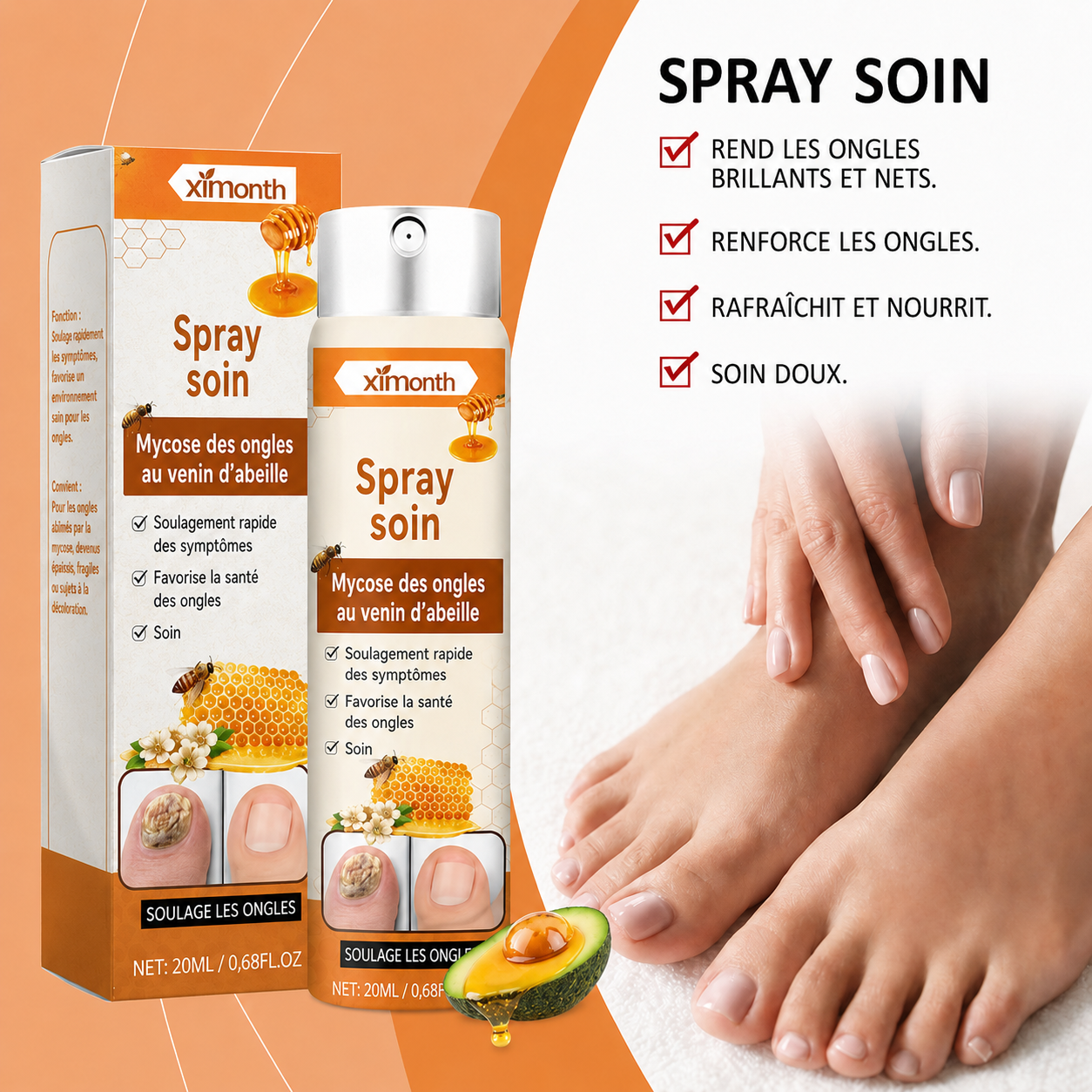 Spray au venin d’abeille contre les mycoses des ongles