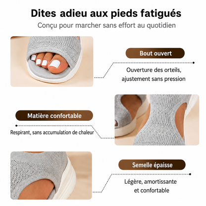 Sandales plates confortables et respirantes
