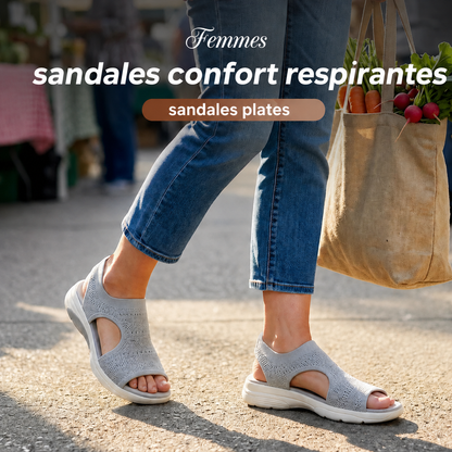 Sandales plates confortables et respirantes