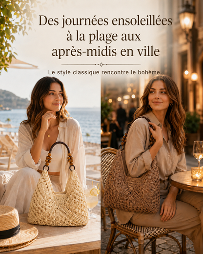 Sac cabas tissé bohème classique
